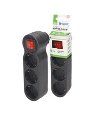 LADRON TRIPLE SALIDA CON INTERRUPTOR GSC
