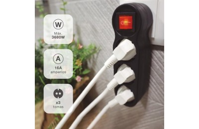 LADRON TRIPLE SALIDA CON INTERRUPTOR GSC