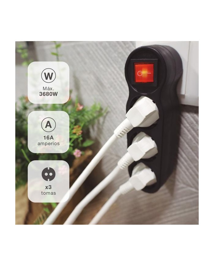 LADRON TRIPLE SALIDA CON INTERRUPTOR GSC