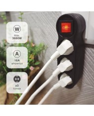 LADRON TRIPLE SALIDA CON INTERRUPTOR GSC