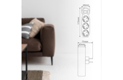 LADRON TRIPLE SALIDA CON INTERRUPTOR GSC