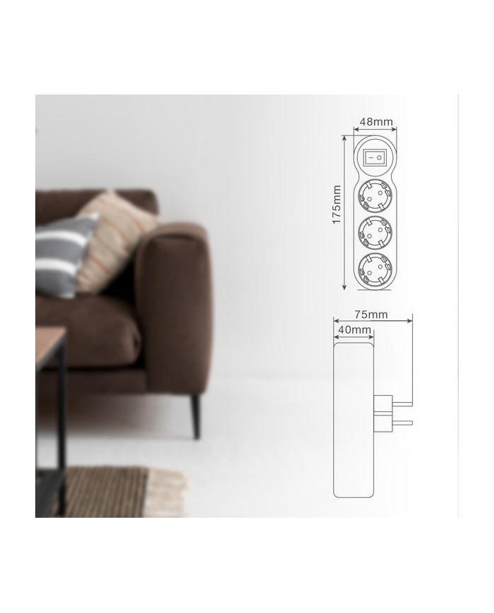 LADRON TRIPLE SALIDA CON INTERRUPTOR GSC