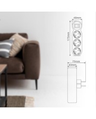 LADRON TRIPLE SALIDA CON INTERRUPTOR GSC
