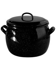OLLA ABOMBADA ESMALTADA C/TAPA 16 CMS.