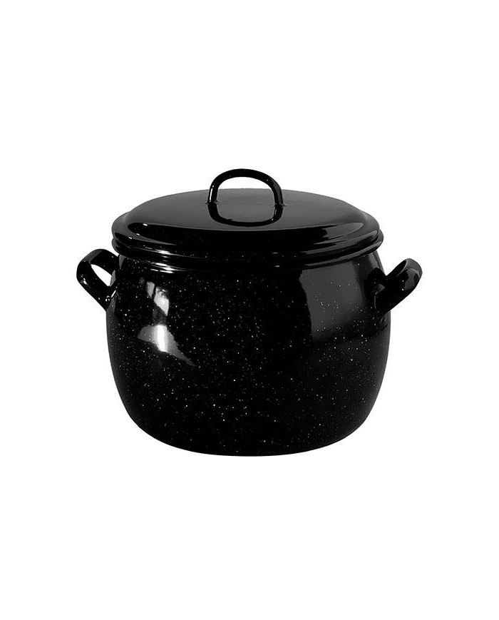 OLLA ABOMBADA ESMALTADA C/TAPA 32 CMS.