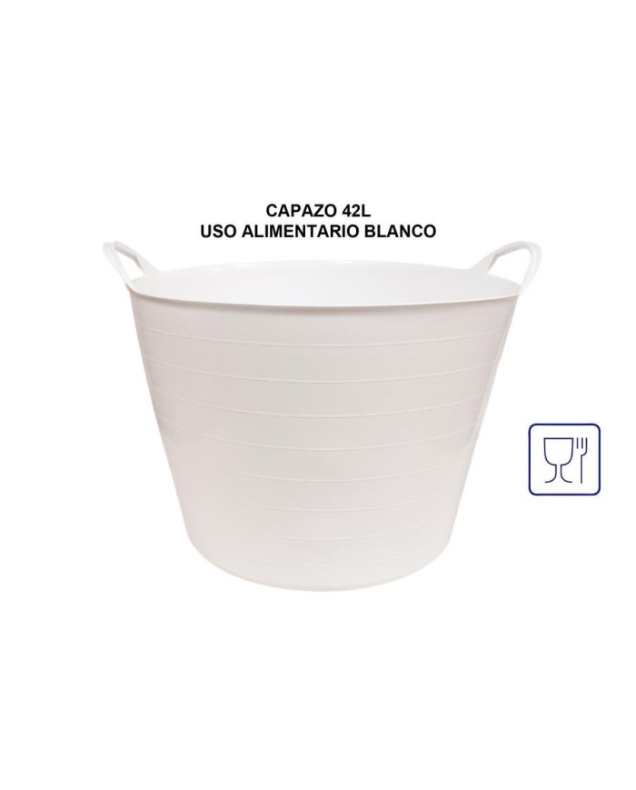 CAPAZO PLASTICO BLANCO PROMO 42LTS. USO ALIMENTARIO
