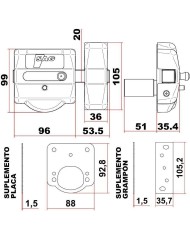 CERROJO SAG MODELO CSI (AACP0142) LATONADO 5 LLAVES