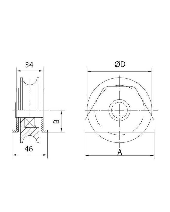 POLEA CORREDERA SOPORTE 80X20 MM. ESTEBRO