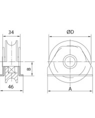 POLEA CORREDERA SOPORTE 80X20 MM. ESTEBRO