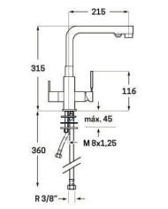 MONOMANDO FREGADERO VERTICAL OSMOSIS CIS