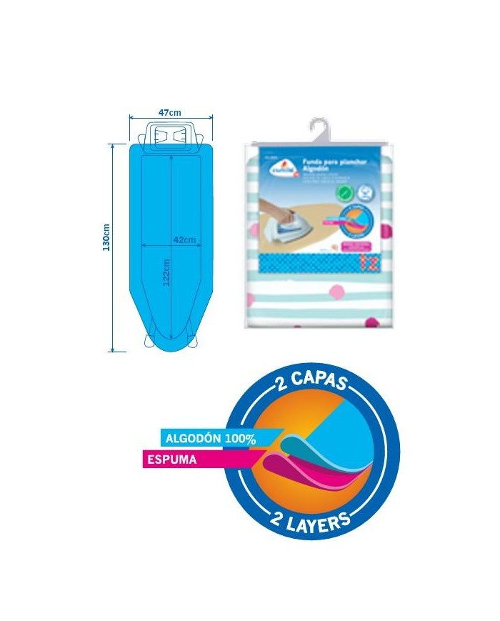 FUNDA MESA PLANCHA 130X47 CMS. ALGODON CUNCIAL