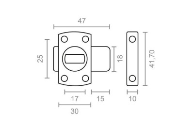 PASADOR RULETA CROMO BRILLO 40 MM. MICEL