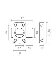PASADOR RULETA CROMO BRILLO 40 MM. MICEL