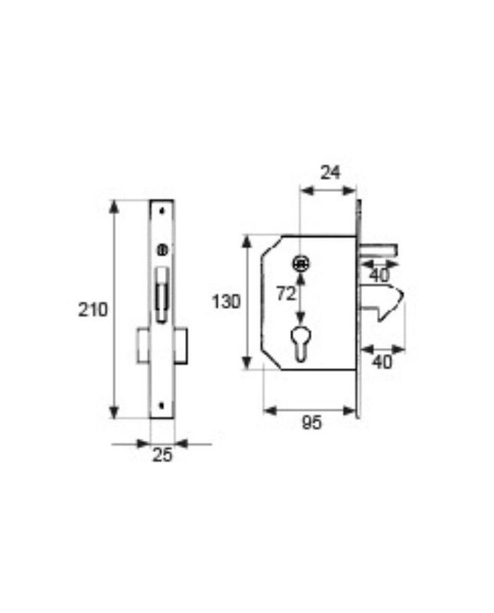 CERRADURA PICOLORO MICEL ZINC. 30MM.