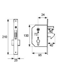 CERRADURA PICOLORO MICEL ZINC. 30MM.