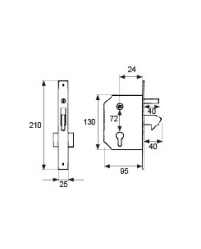 CERRADURA PICOLORO MICEL ZINC. 40MM.