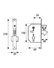 CERRADURA PICOLORO MICEL ZINC. 40MM.