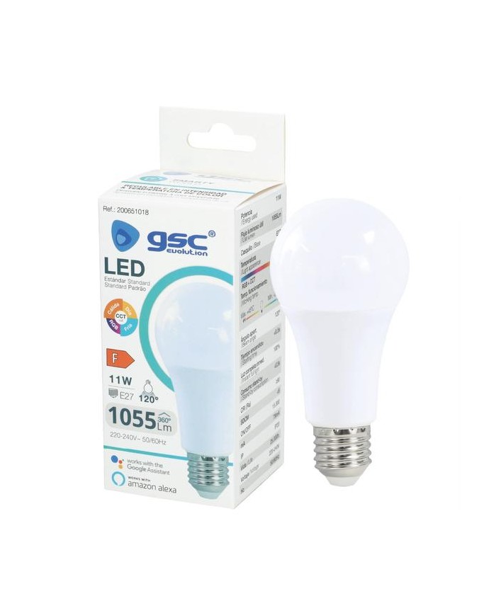 BOMBILLA LED GSC INTELIGENTE WIFI Y BLUETOOTH 11W E27 2700-6500K