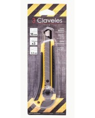 CUTTER 3 CLAVELES CON RUEDA DE BLOQUEO BIMATERIAL 18 MM.