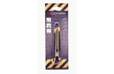 CUTTER 3 CLAVELES CON RUEDA DE BLOQUEO BIMATERIAL 9 MM.