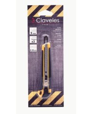 CUTTER 3 CLAVELES CON RUEDA DE BLOQUEO BIMATERIAL 9 MM.