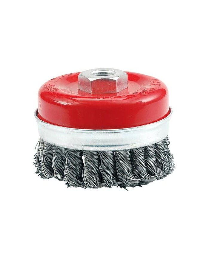 CEPILLO VOREL ACERO COPA  TRENZADO 100 MM.