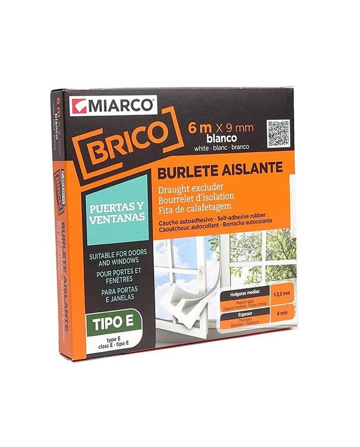 BURLETE ADH.MIARCO CAUCHO BLANCO 9MMX6MT