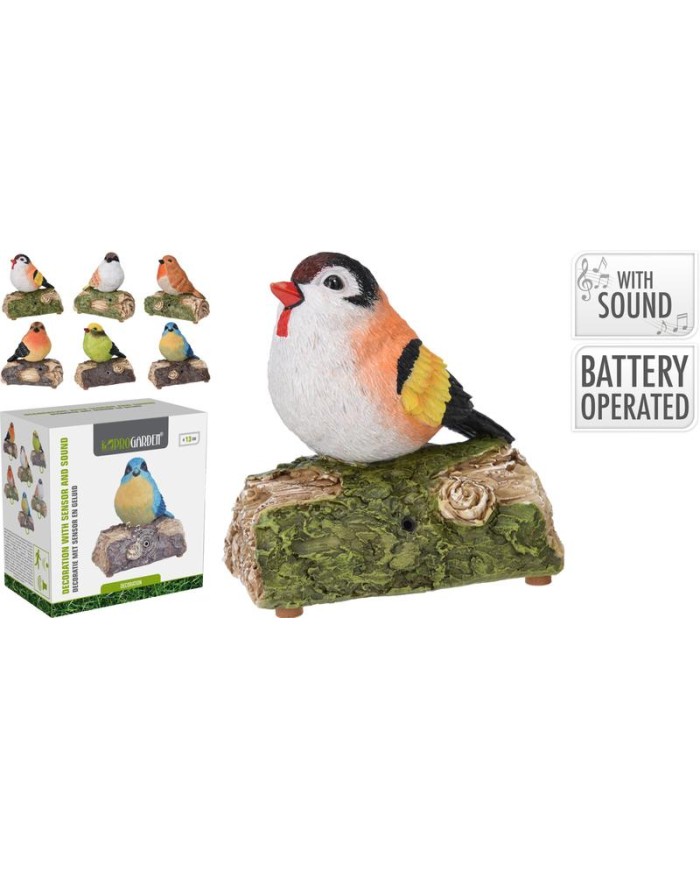 PAJARO TRONCO CON SONIDO PROGARDEN