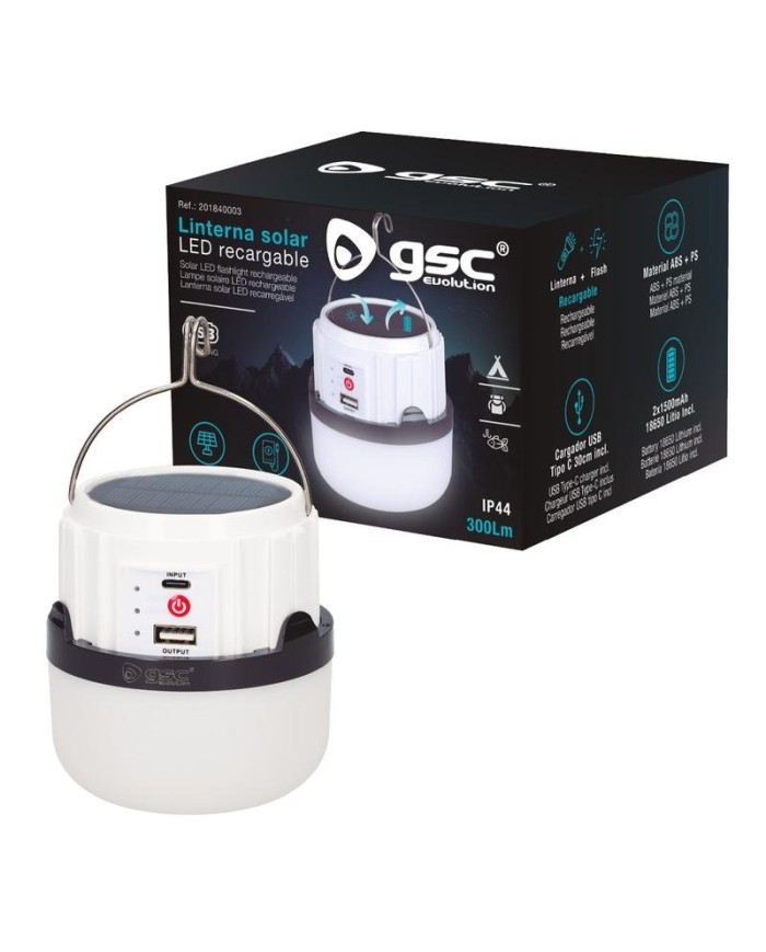 LINTERNA SOLAR LED CAMPING RECARGAB. GSC