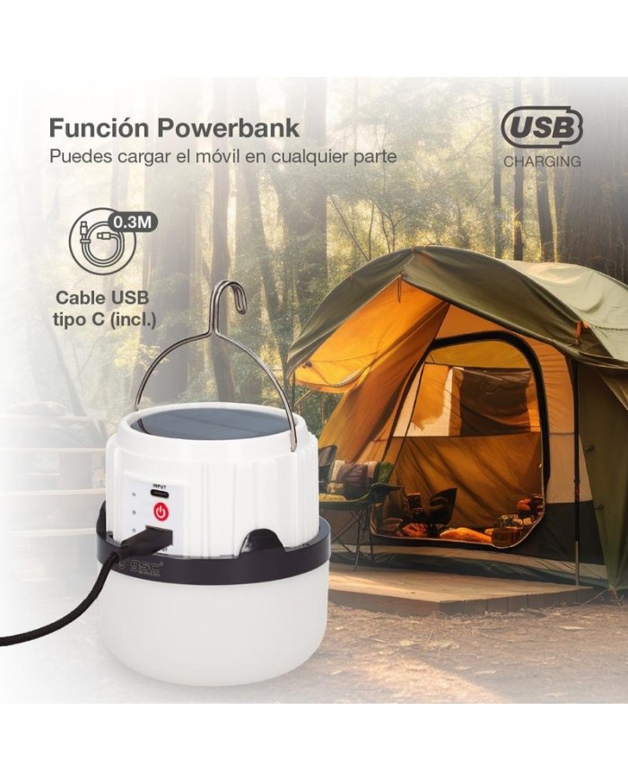 LINTERNA SOLAR LED CAMPING RECARGAB. GSC