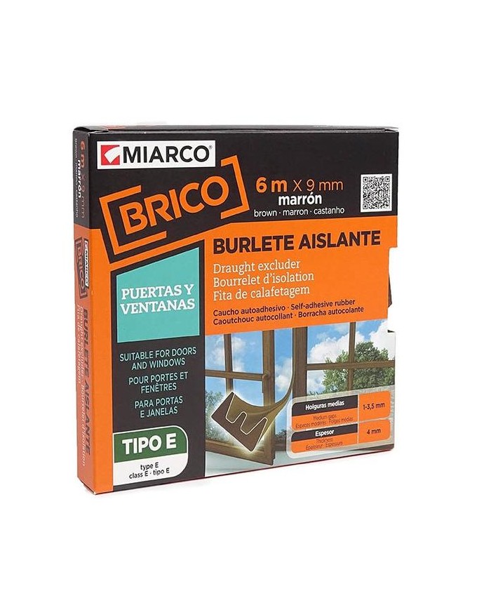 BURLETE ADH.MIARCO CAUCHO MARRON 9MMX6MT
