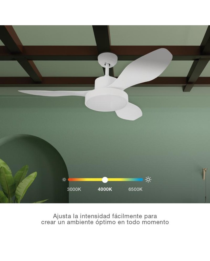 VENTILADOR TECHO 40W. 122CMS. BLANCO/MADERA GSC