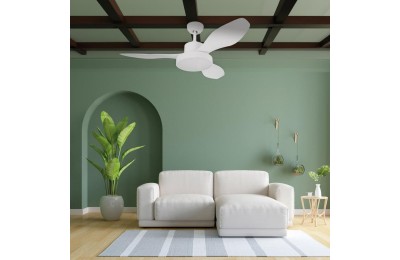 VENTILADOR TECHO 40W. 122CMS. BLANCO/MADERA GSC