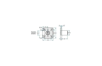 CERRADURA ARMARIO AGA R362 CILINDRO 25MM LLAVES IGUALES