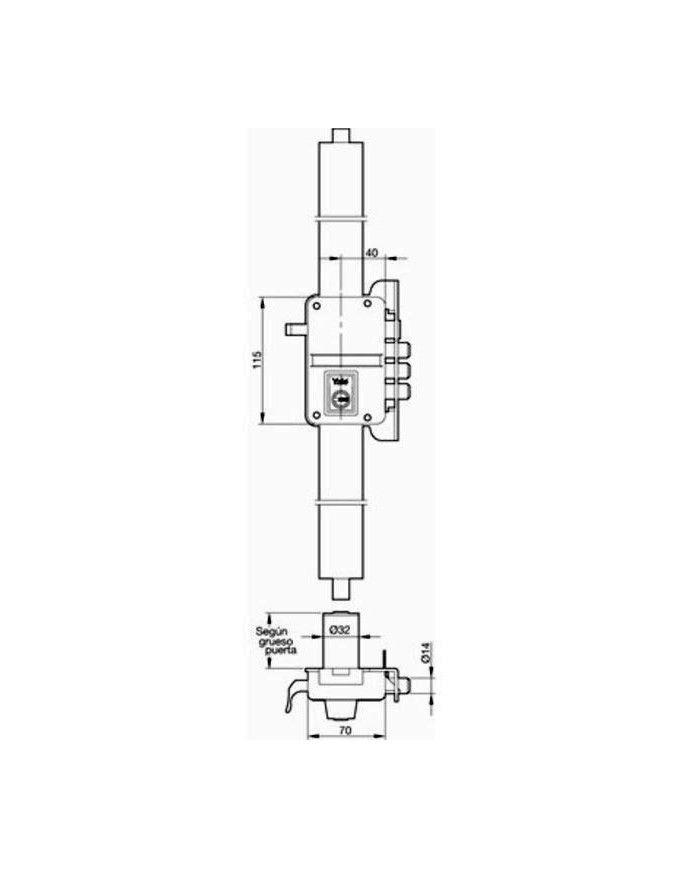 CERRADURA YALE Nº  9HP HS-3 40 MM. DERECHA