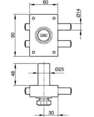CERRADURA YALE 16PHR (POMO/CILINDRO REDONDO)