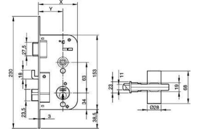 CERRADURA YALE Nº 48HL -70 MM.