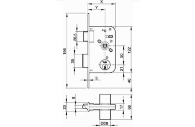 CERRADURA YALE 50HL- 70MM (CILINDRO REDONDO)