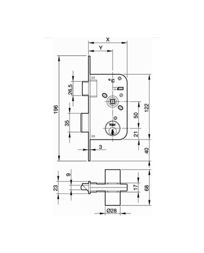 CERRADURA YALE 50HL- 70MM (CILINDRO REDONDO)