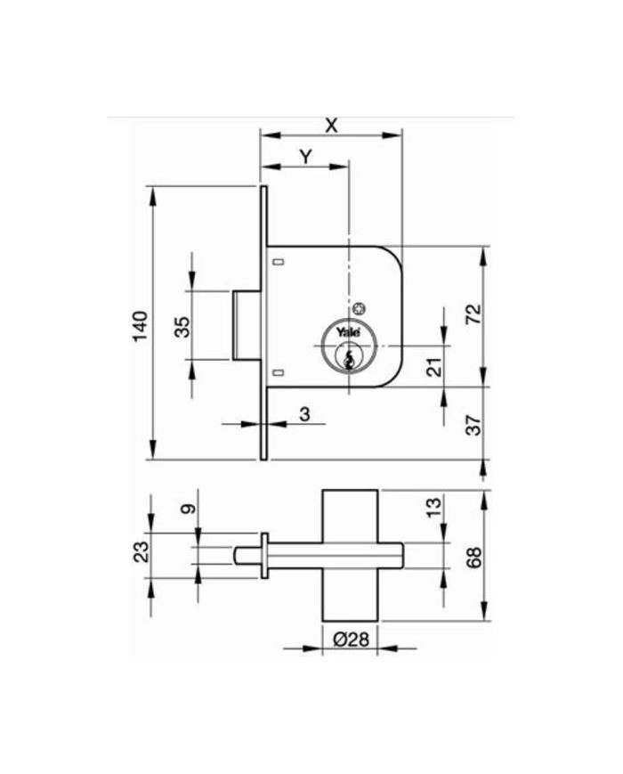 CERRADURA YALE 51HL- 60MM (CILINDRO REDONDO)