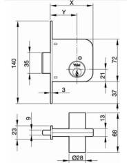 CERRADURA YALE 51HL- 60MM (CILINDRO REDONDO)