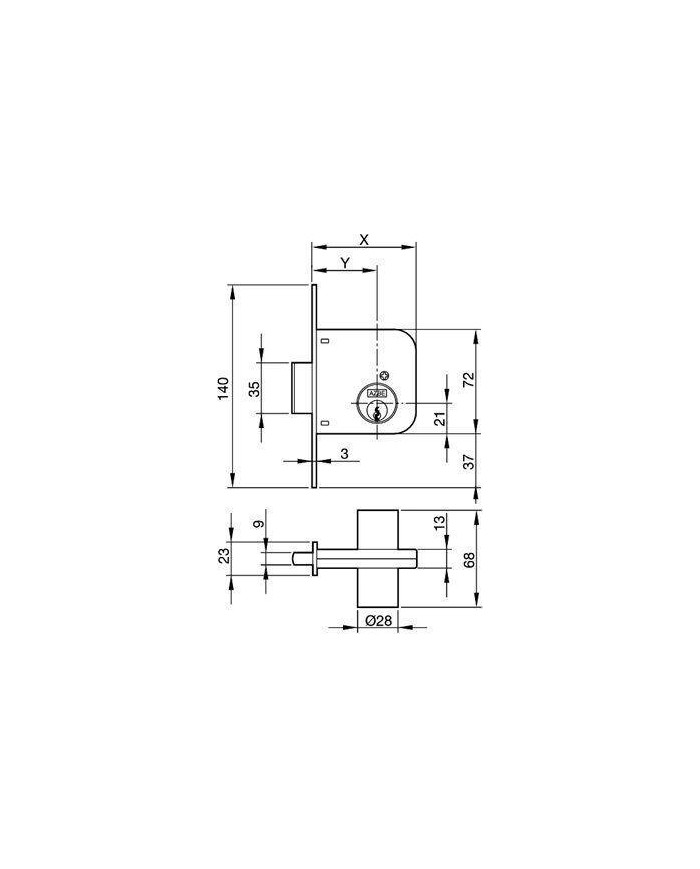 CERRADURA YALE 51HL - 70 MM.