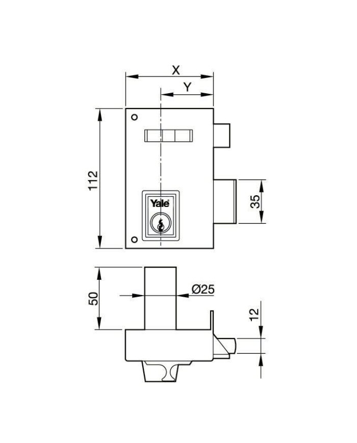 CERRADURA YALE Nº 56AP 60MM DERECHA