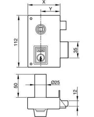 CERRADURA YALE Nº 56BP 60MM DERECHA