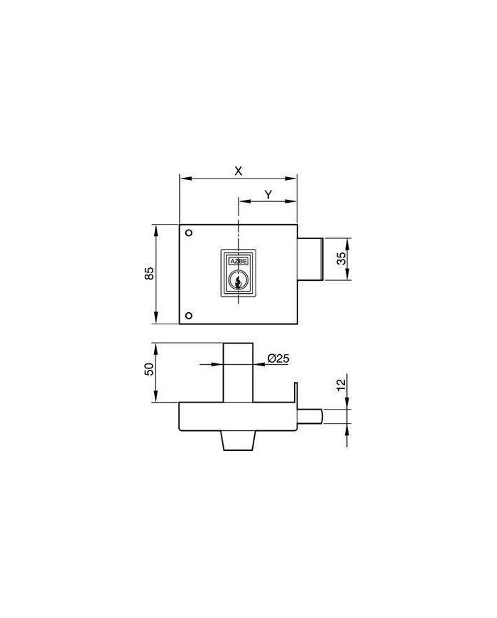 CERRADURA YALE Nº124HP 100MM DERECHA
