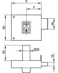 CERRADURA YALE Nº124HP 100MM DERECHA