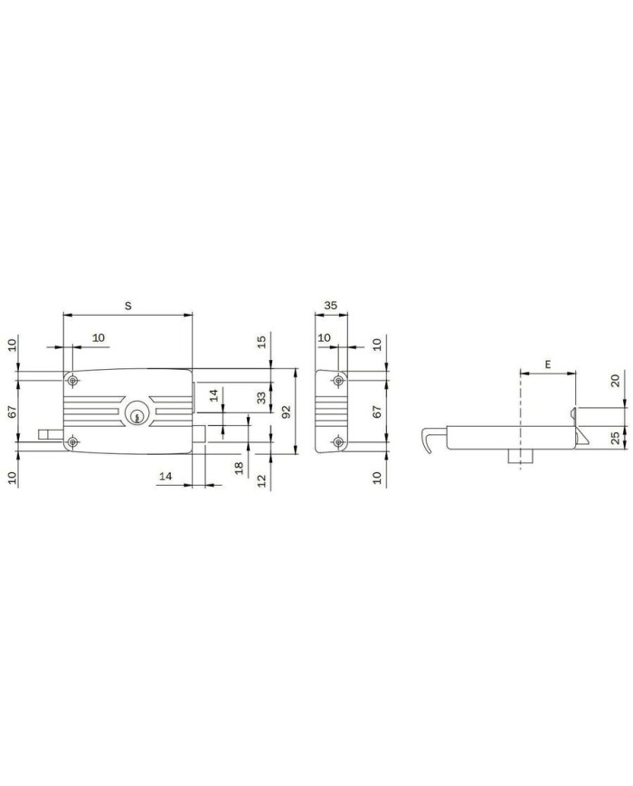 CERRADURA ISEO MODELO 431603 SOBREPONER DERECHA