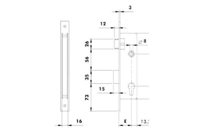 CERRADURA ISEO MODELO 740-23 EMBUTIR CON CILINDRO