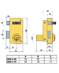 CERRADURA LINCE 5056-A- 70 DERECHA