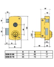 CERRADURA LINCE 5056-B- 60 DERECHA